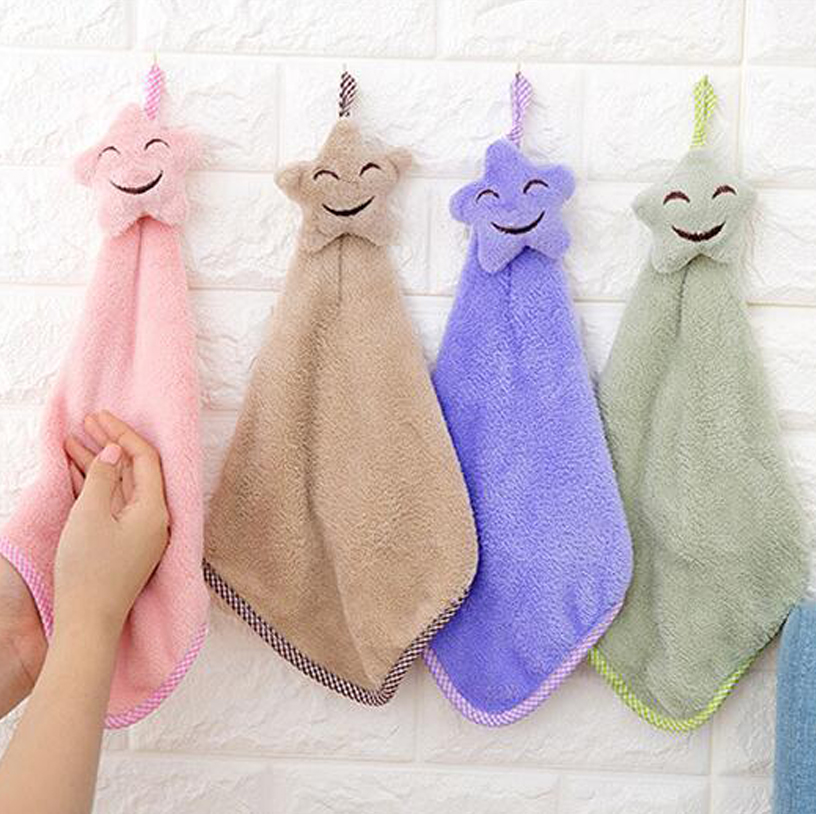 Smile Star Design Creative Hanging Hand Towel