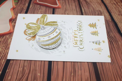 Рождественские поздравительные открытки печать с фольгой штамповки