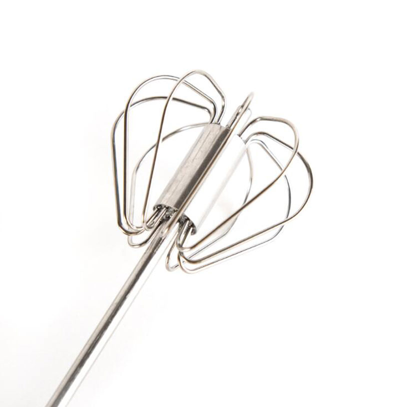 product name 304 stainless steel push type rotating egg whisk 4