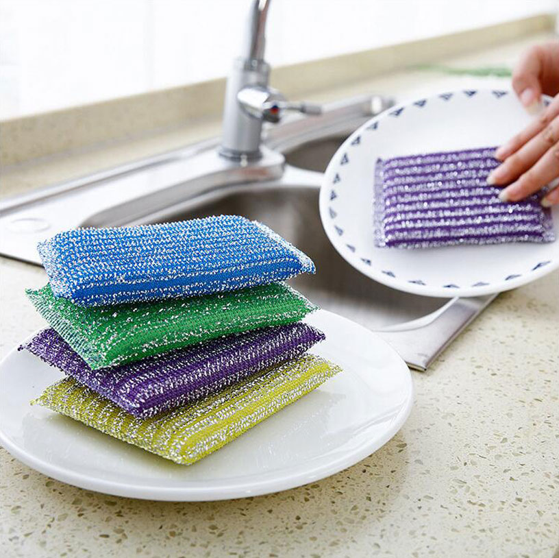4 pieces sponge cleaning kitchen cleaning scrubber 6