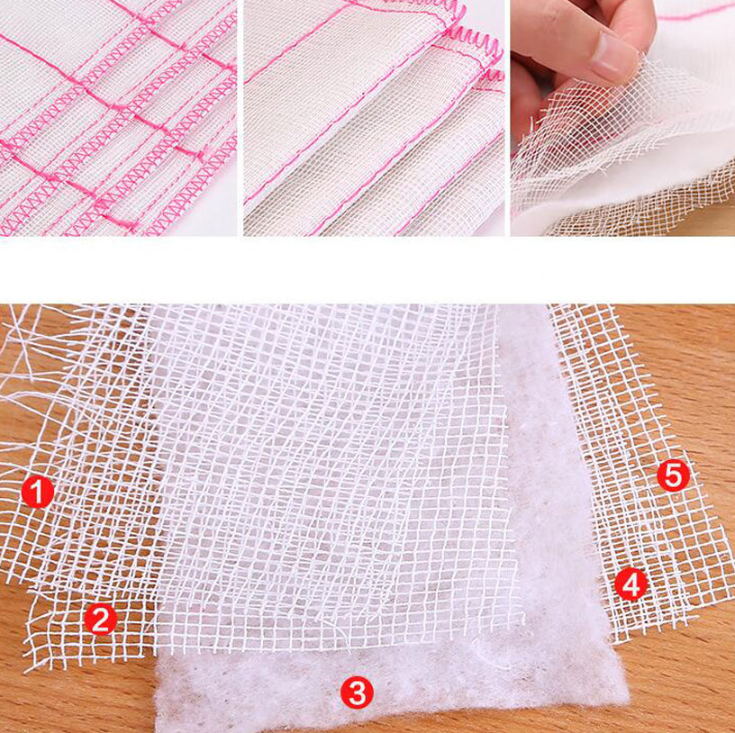 kitchen cleaning dish towel thick double sided scouring 4