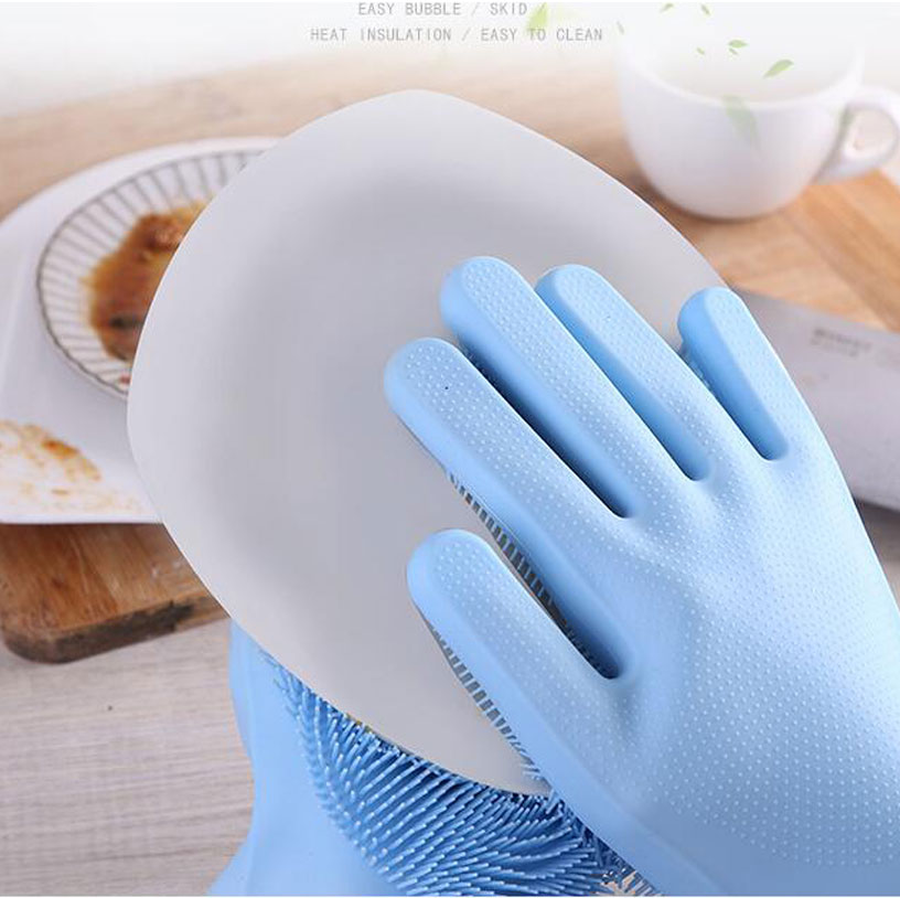 kitchen cleaning gloves heat insulation silicone gloves  3
