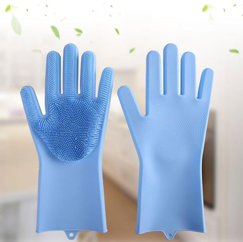 kitchen cleaning gloves heat insulation silicone gloves  4