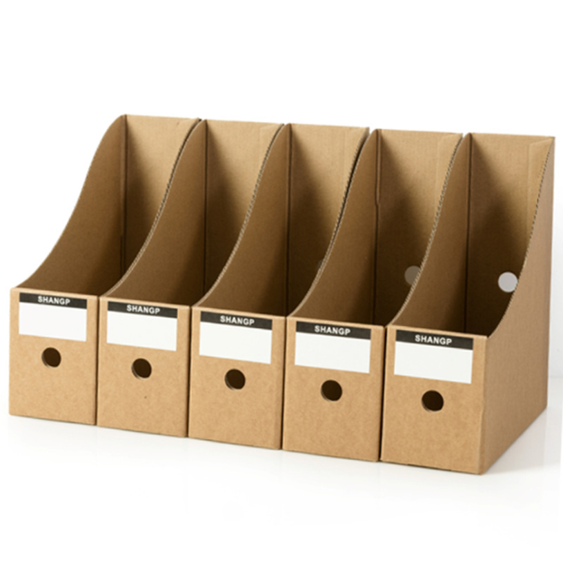 Kraft paper desktop storage box file holder